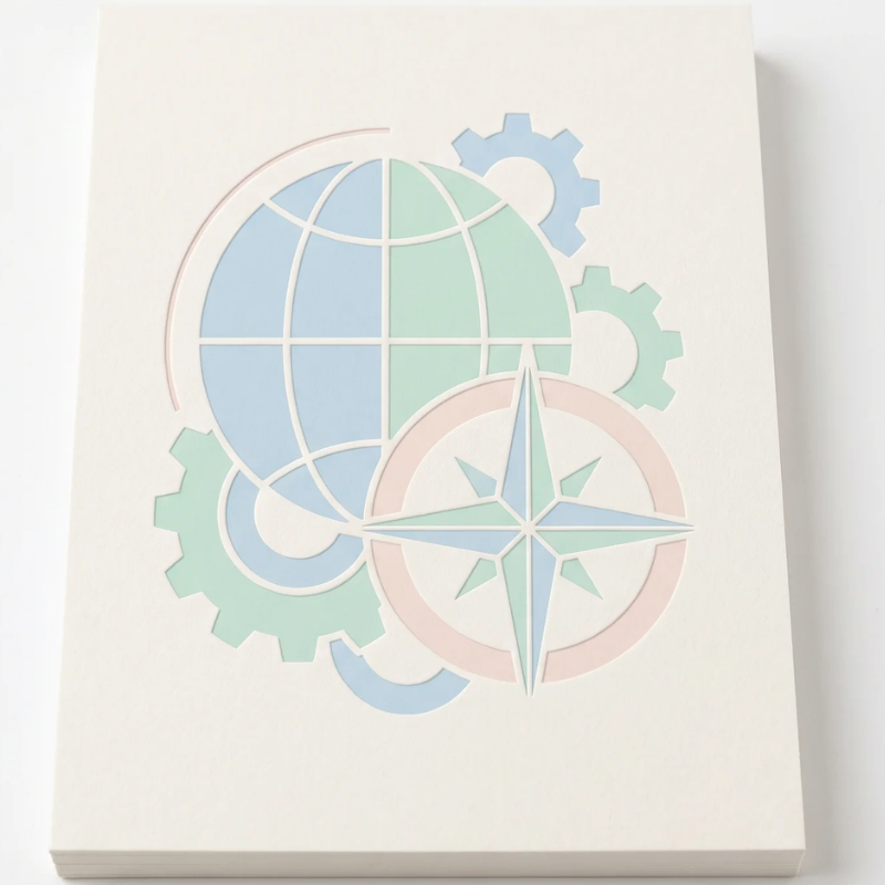 Global business strategy and local market intelligence illustration
