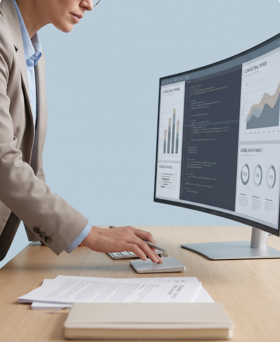 Business analytics and research dashboard