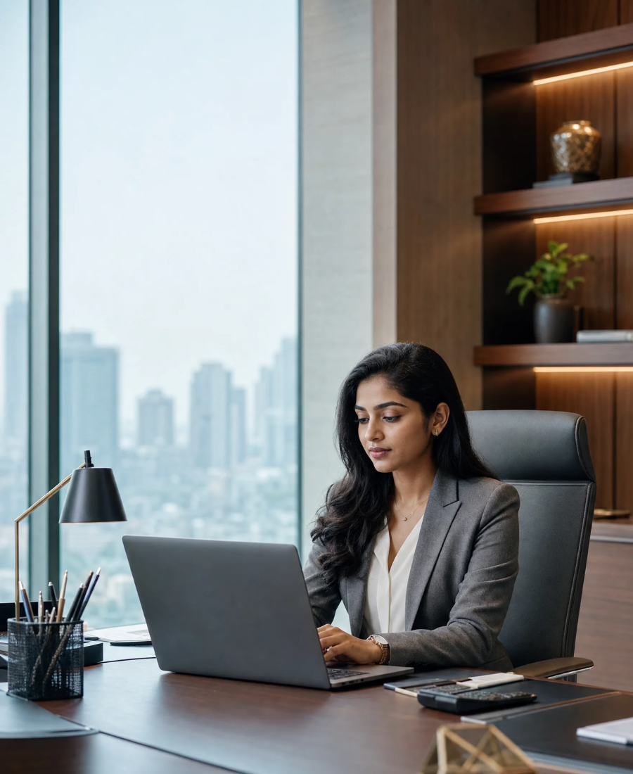 Professional reviewing talent intelligence dashboard
